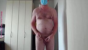 getting horny with my mask on in homemade solo tease