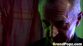 imagine this blonde teen riding reverse cowgirl on old stud's cock