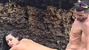 fucked hot married latina's big ass deep on beach