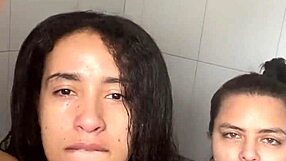 stepsisters shower lick and bathe together filming hot video just for stepdad