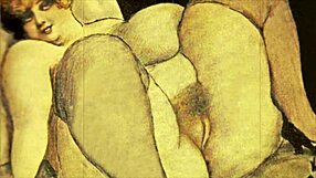 vintage erotic drawings showcase big asses and tits in retro style