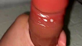 She strokes her huge dildo by hand in homemade pov solo play