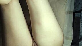 flaca's tight pussy stretched legs over shoulders in homemade doggystyle creampie pounding