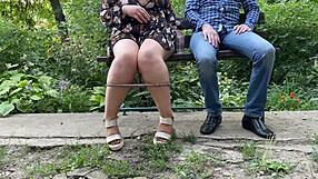 Mother-in-Law's Dripping Pussy Sprays Hot Nectar Right Outside Home