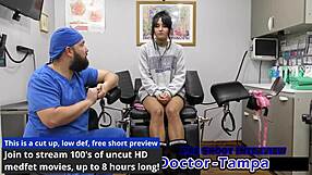 Dr Tampa Gives Petite Tattoo Nurse Zombae Rough Physical Exam with Glove Fetish Spreading