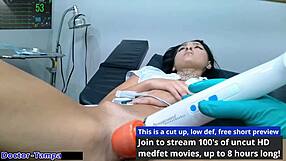 Dr Tampa Gives Petite Tattoo Nurse Zombae Rough Physical Exam with Glove Fetish Spreading