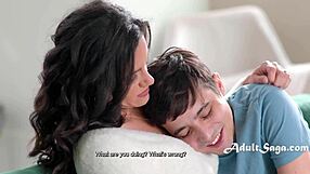 A stepmom's hug with Ricky Spanish and Penny Barber turns into taboo nude milf fuck.