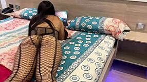 Horny Milf Stepmom's Huge Ass Rides Stepson Hard and Gulps Cum