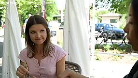 girlfriends gina gerson and lia lin call stranger for wild bedroom threesome cum fest!!