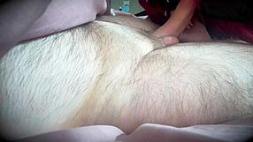 the redhead in red lingerie teases then sucks him off slow