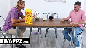 Lesbian couple's x-ray vision leads to wild group fucking frenzy