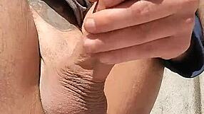 What if new neighbors spot my monster cock outdoor masturbation orgasm?