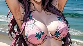 Shirley Asian Model Poses in Stylish Bikini Lingerie Gracefully