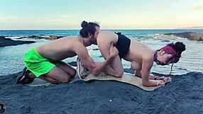 in a secret paradise corner he licks her pussy then fucks her hard