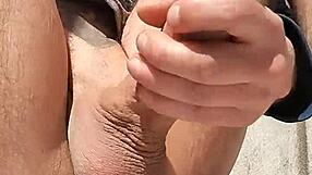 What if new neighbors spot my monster cock outdoor masturbation orgasm?