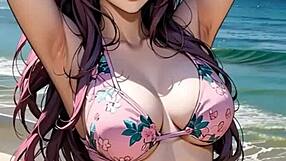 Shirley Asian Model Poses in Stylish Bikini Lingerie Gracefully