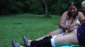 voyeur girl jerks me off public park 😈