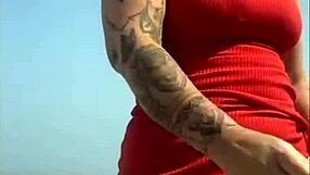 redhead wife teases virgin friend beachside then barebacks stranger creampie