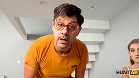 Hungarian teen hooks up with boyfriend's buddy for cash doggystyle drill