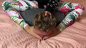 asian mistress goddess crushes slave with brutal barefoot feet wrestling domination hold