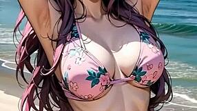 Shirley Asian Model Poses in Stylish Bikini Lingerie Gracefully