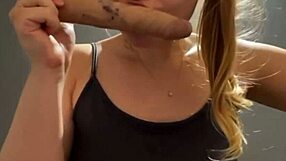 Sexy Blonde BBW Sucks Big Black Cock Public Outdoor Blowjob