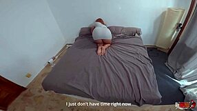 Stepmom Milf Stuck in Bed Begs for Juicy Anal Creampie from Horny Stepson
