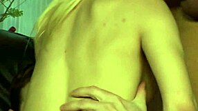 Blonde slut bounces small tits on two monster cocks in anal assfucking frenzy bent over doggystyle