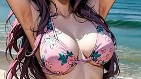 Shirley Asian Model Poses in Stylish Bikini Lingerie Gracefully