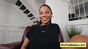 Eden west's busty ebony teen deepthroats huge white cock then gets shaved black pussy pounded hard