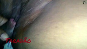 Amateur dude pounds ebony girl's huge natural tits big ass hairy pussy deep in homemade session