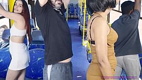 crowded bus groping turns into secret ass creampie