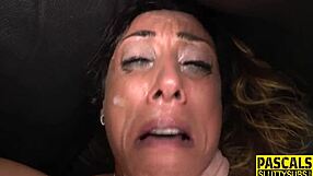 submissive milf anally pounded hard in rough group bdsm session