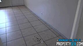 landlord busts super hot chick squatting fucks shaved pussy doggystyle pov