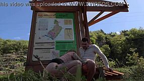 French milf cougar bent over roadside for huge cock doggystyle cumshot facial