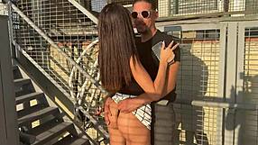 Skinny Teen Transei Fucked Hard on Stairs by Boss's Monster Cock Creampie