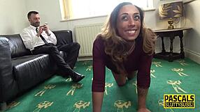 submissive milf anally pounded hard in rough group bdsm session