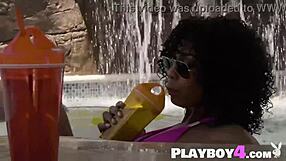 Sexy Petite Ebony MILF Big Tits Ass Washes Acura NSX in Lingerie Garage