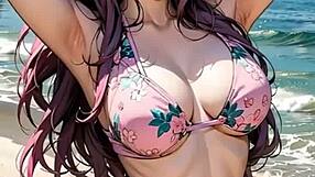 Shirley Asian Model Poses in Stylish Bikini Lingerie Gracefully