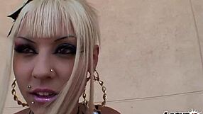 Blonde teen fucked rough doggystyle on Ibiza roadside