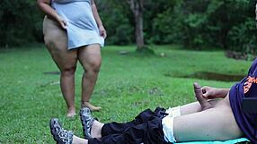 voyeur girl jerks me off public park 😈