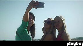 Blonde petite teens finger and lick in wild lesbian threesome!