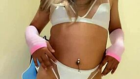 Linda Bunny Transsexual Teases with Petite Ricas Tits in Crossdressing Seduction