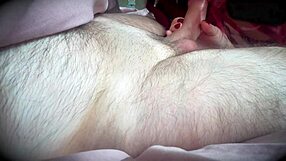 the redhead in red lingerie teases then sucks him off slow