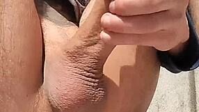 What if new neighbors spot my monster cock outdoor masturbation orgasm?