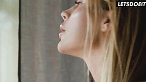 Lesbian neighbors Sabrisse Stacy Cruz and Zlata Shine lick pussies in steamy erotic threesome