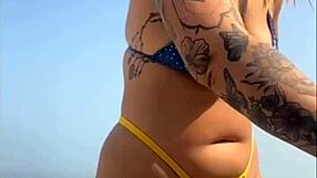 redhead wife teases virgin friend beachside then barebacks stranger creampie