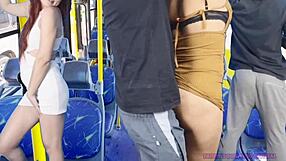 crowded bus groping turns into secret ass creampie