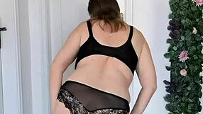 wanna see this cheeky granny rip her black lingerie?