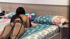 Horny Milf Stepmom's Huge Ass Rides Stepson Hard and Gulps Cum